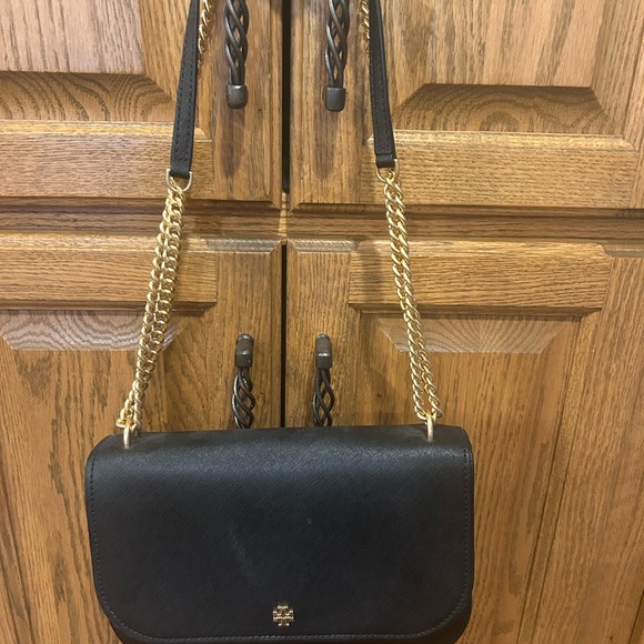 Tory Burch Black Shoulder Bag with Gold Accents - Picture 4 of 6